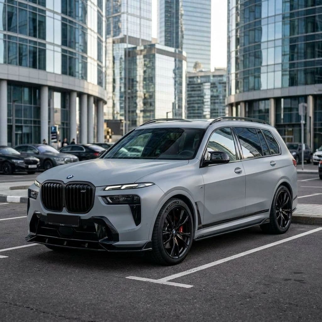 BMW X7 with Nardo Grey paint job - AI generated preview