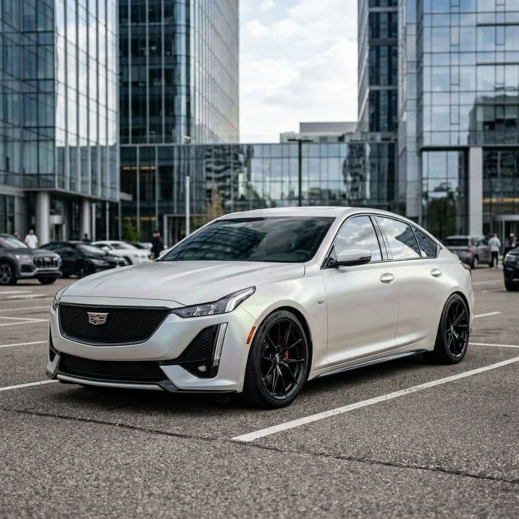 Cadillac CT5 with Pearl White paint job - AI generated preview