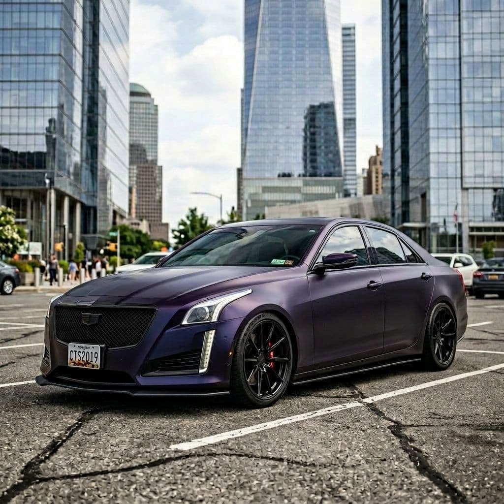 Cadillac CTS with Midnight Purple paint job - AI generated preview