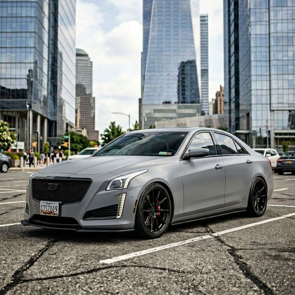 Cadillac CTS with Nardo Grey paint job - AI generated preview
