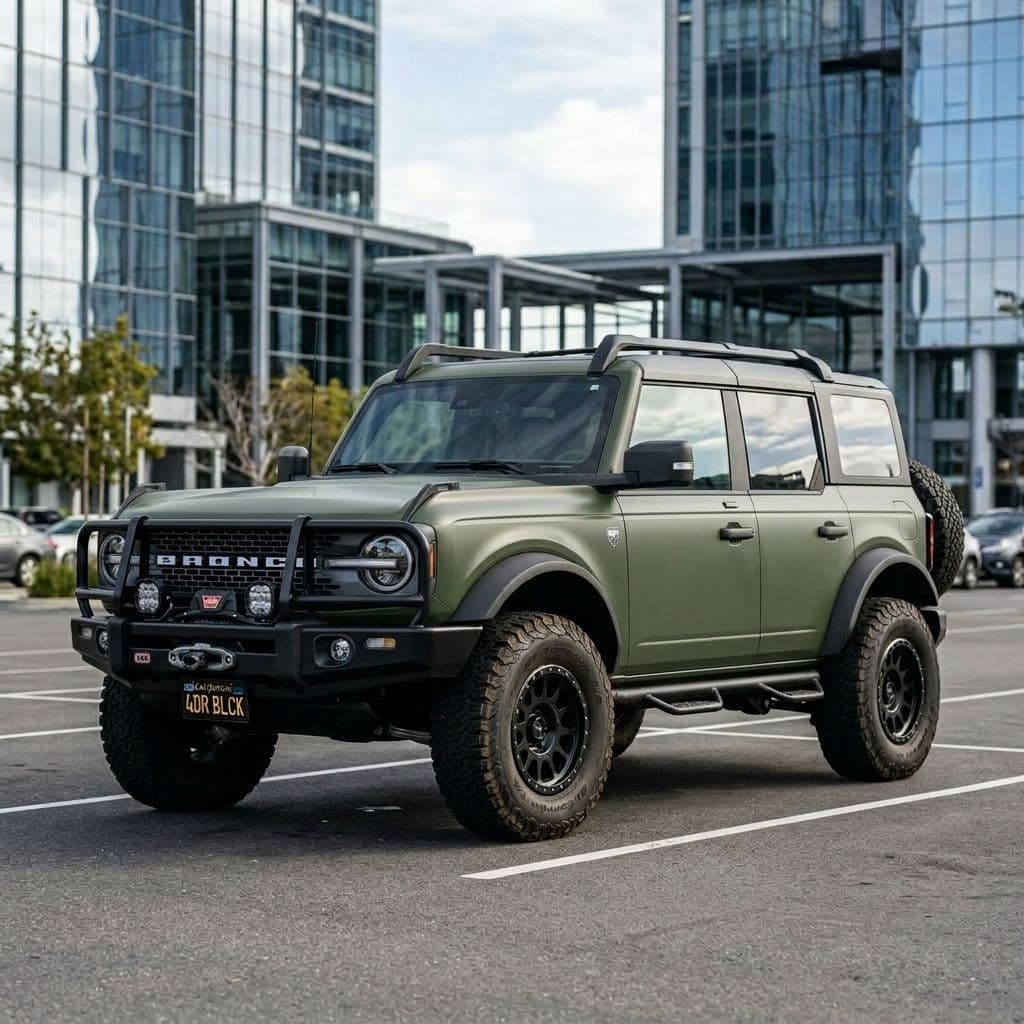 Ford Bronco with Army Green paint job - AI generated preview
