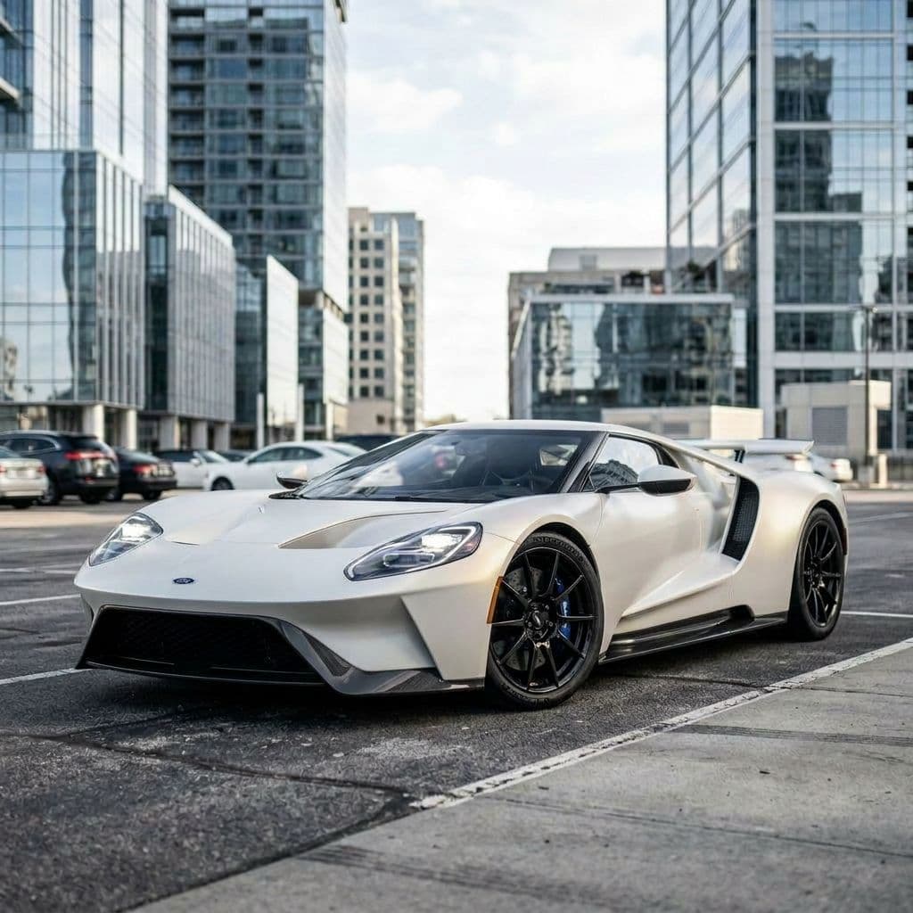 Ford GT with Pearl White paint job - AI generated preview