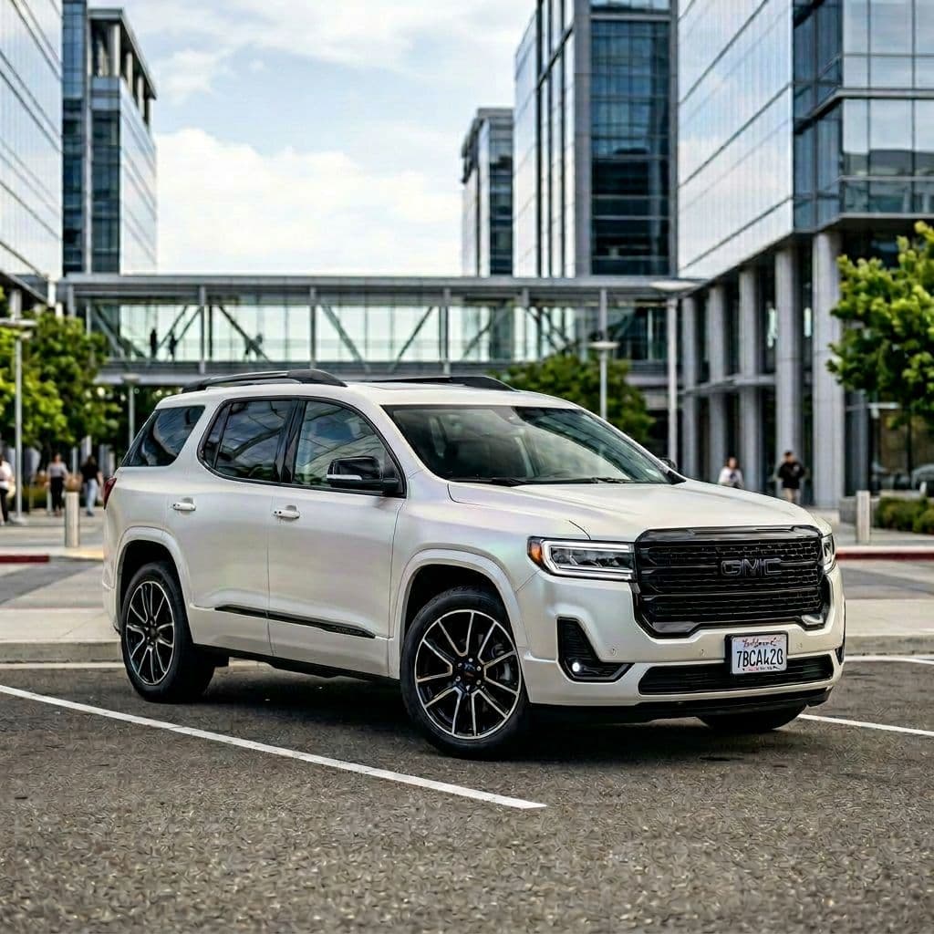 GMC Acadia with Pearl White paint job - AI generated preview