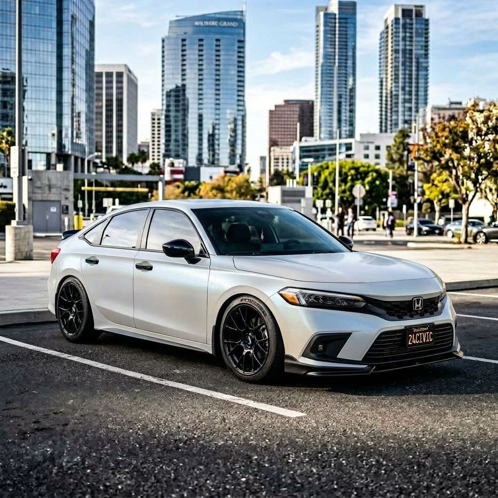 Honda Civic with Pearl White paint job - AI generated preview