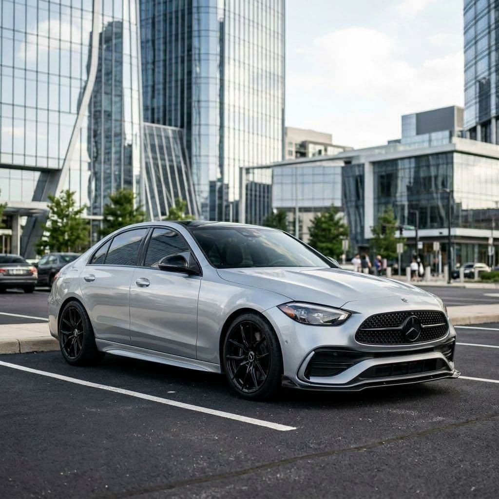 Mercedes-Benz C-Class with Silver paint job - AI generated preview