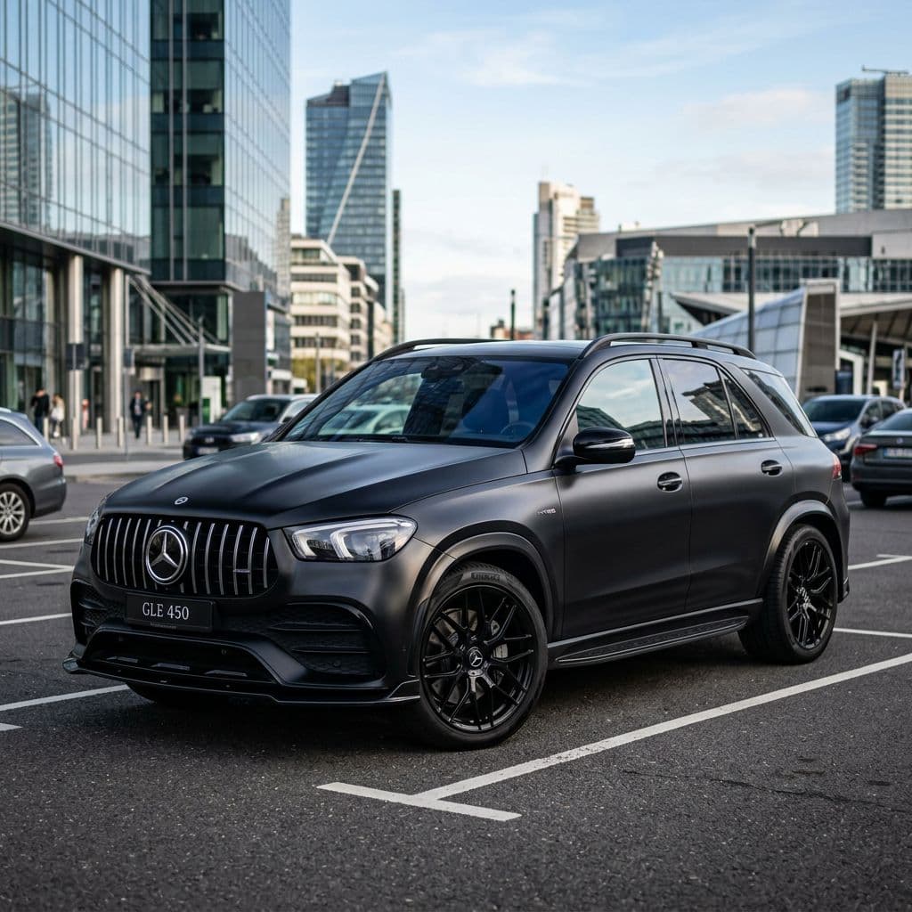 Mercedes-Benz GLE with Matte Black paint job - AI generated preview