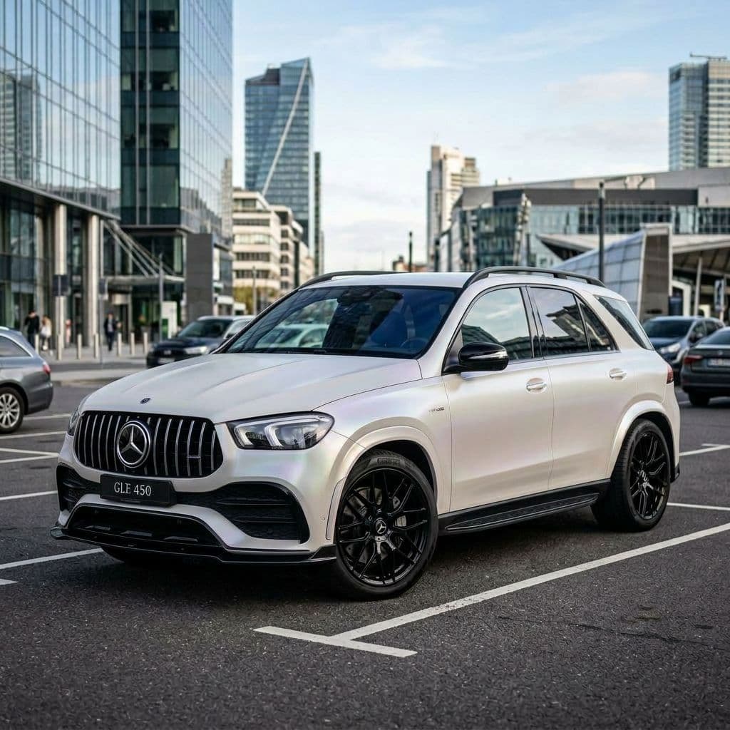 Mercedes-Benz GLE with Pearl White paint job - AI generated preview