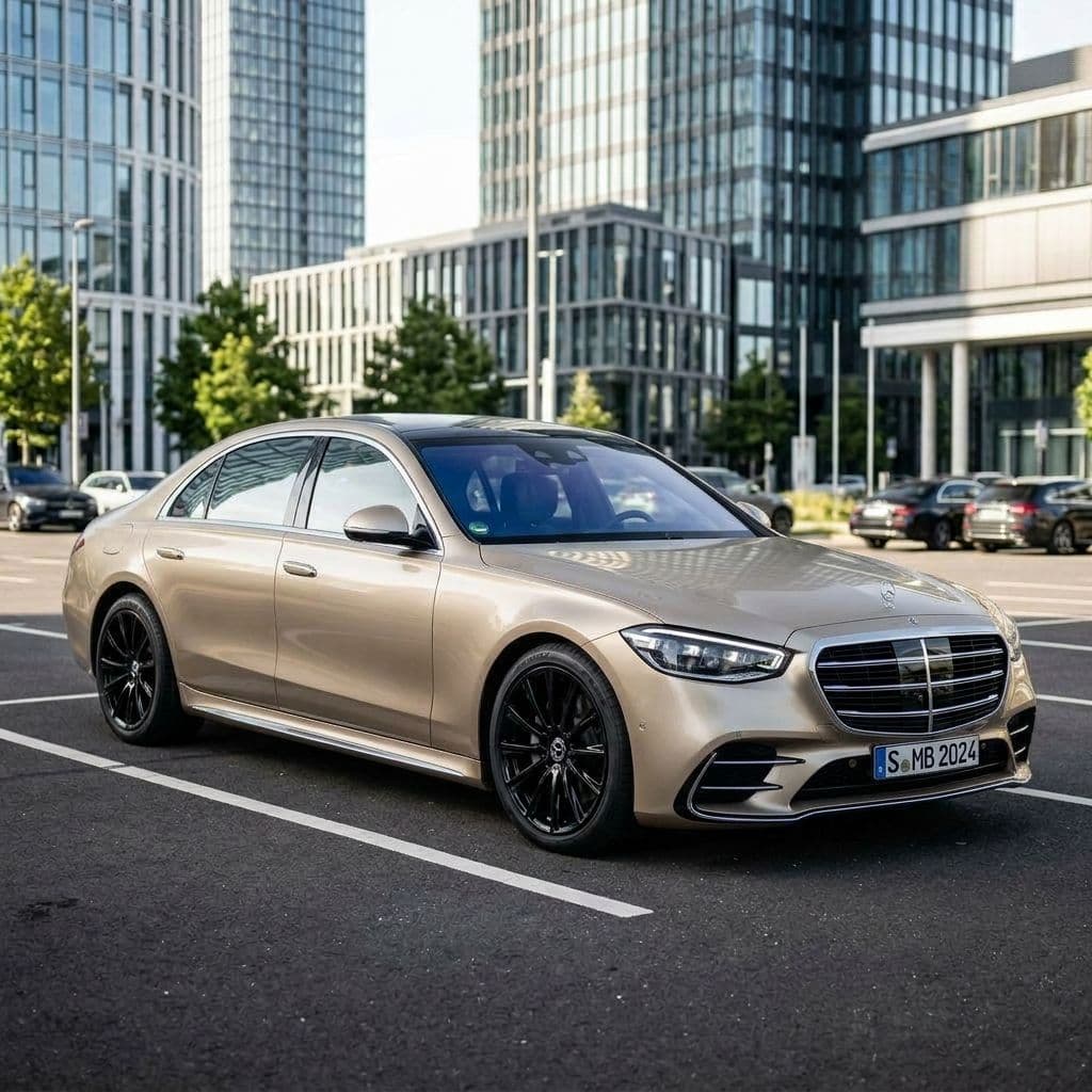 Mercedes-Benz S-Class with Champagne paint job - AI generated preview