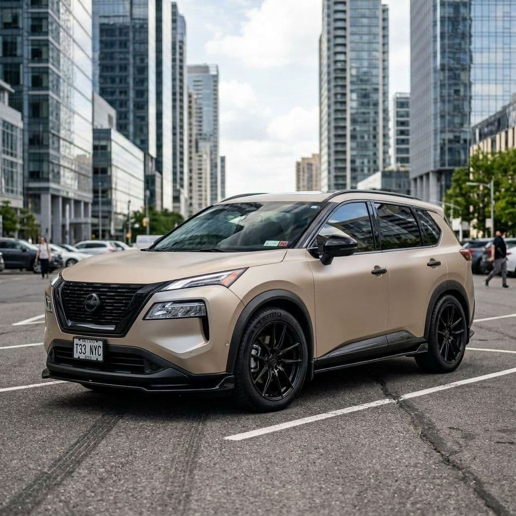 Nissan Rogue with Champagne paint job - AI generated preview