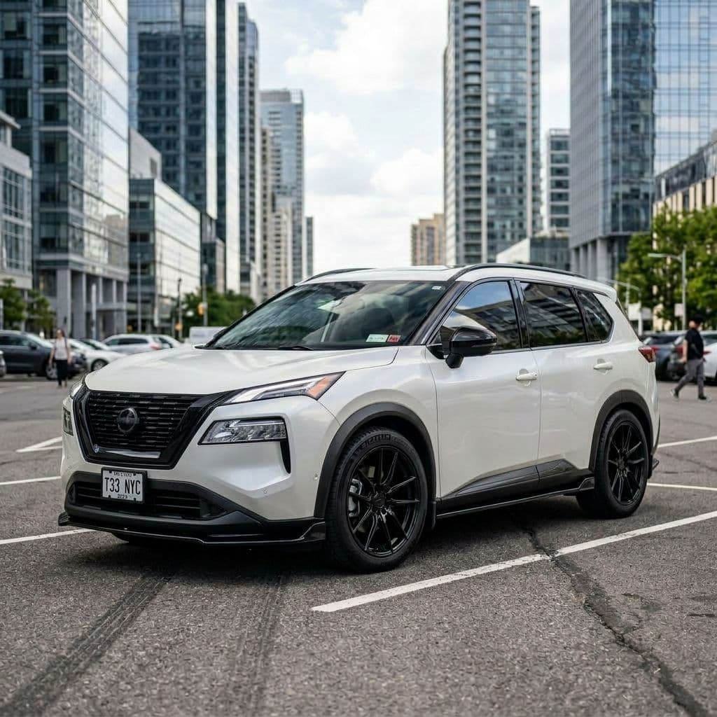 Nissan Rogue with Pearl White paint job - AI generated preview