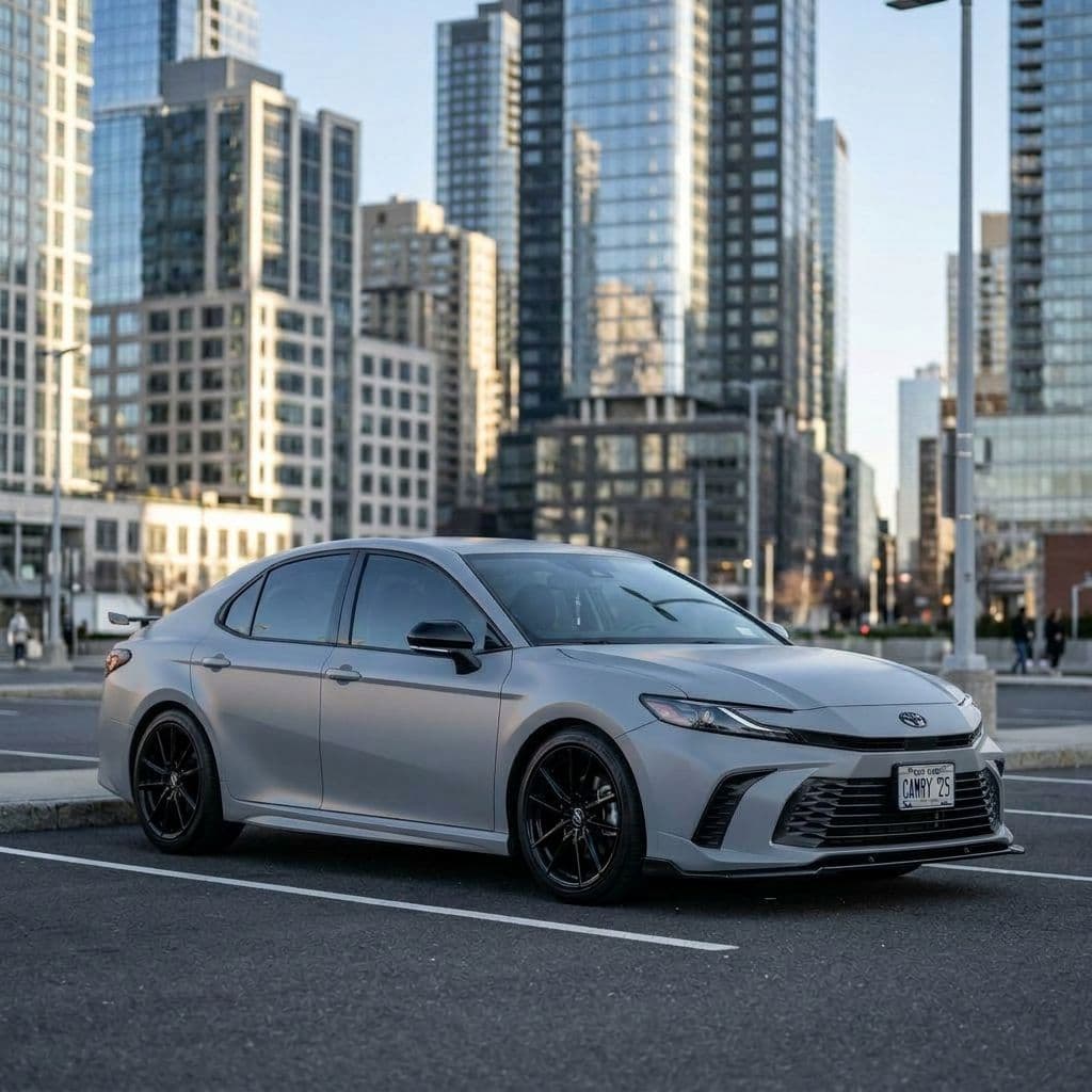 Toyota Camry with Nardo Grey paint job - AI generated preview