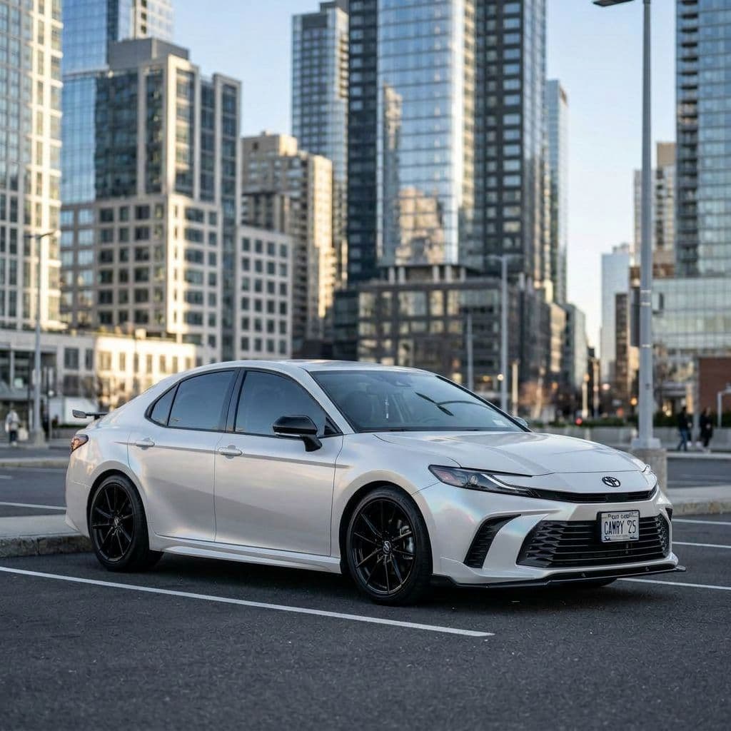 Toyota Camry with Pearl White paint job - AI generated preview