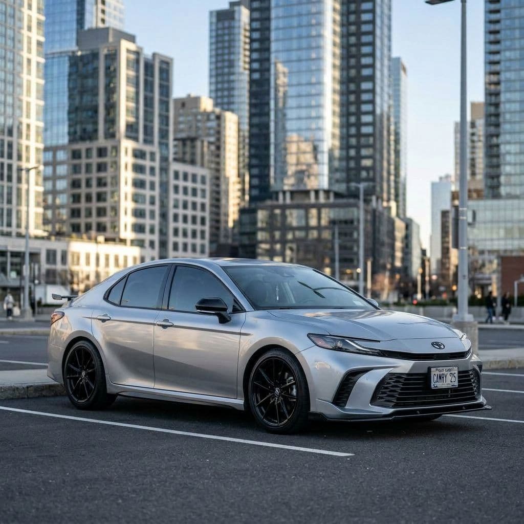 Toyota Camry with Silver paint job - AI generated preview