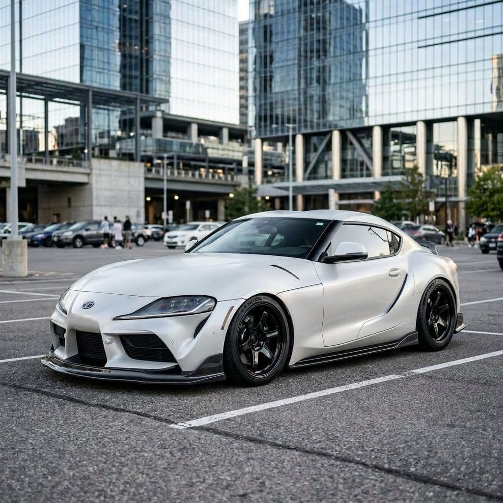 Toyota GR Supra with Pearl White paint job - AI generated preview