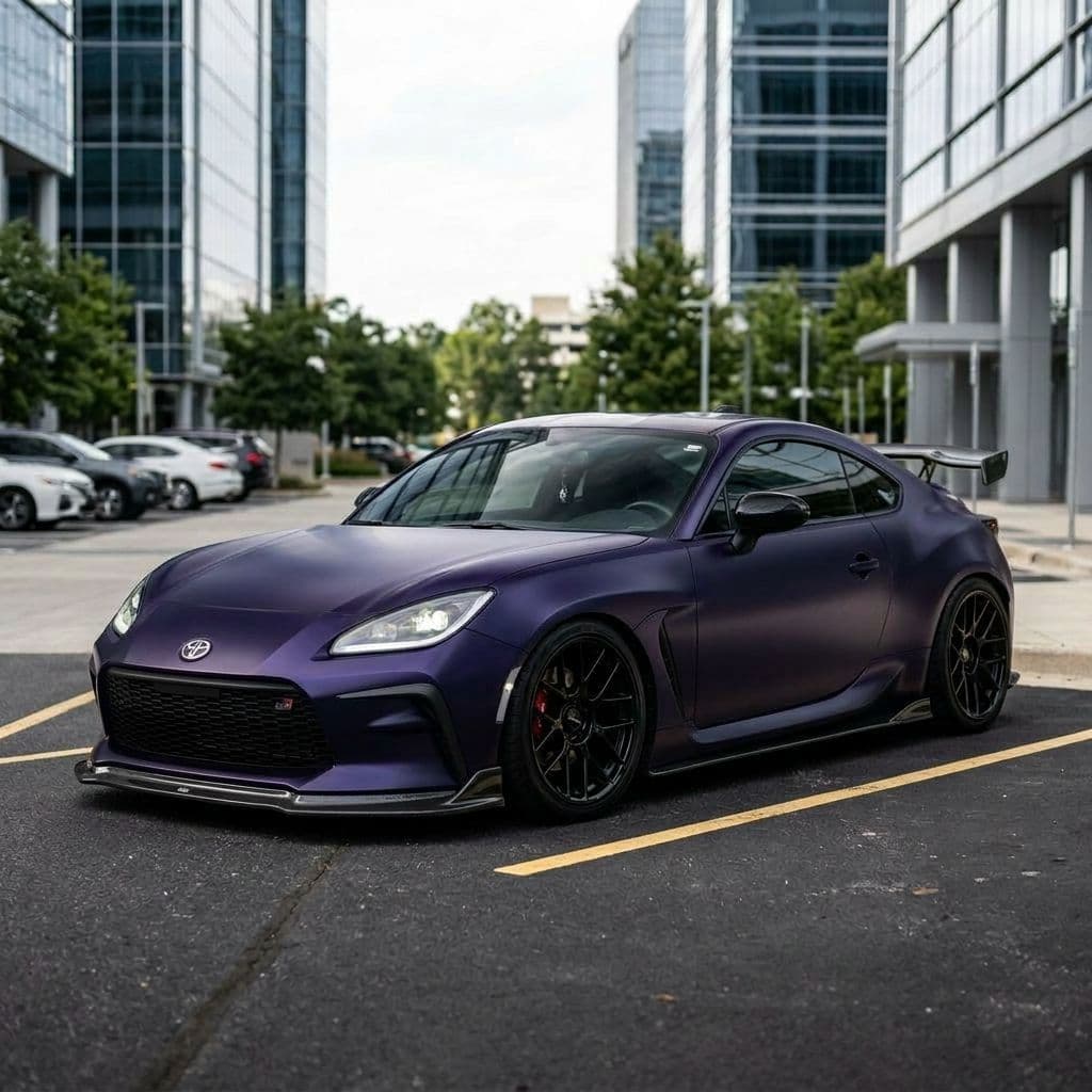 Toyota GR86 with Midnight Purple paint job - AI generated preview