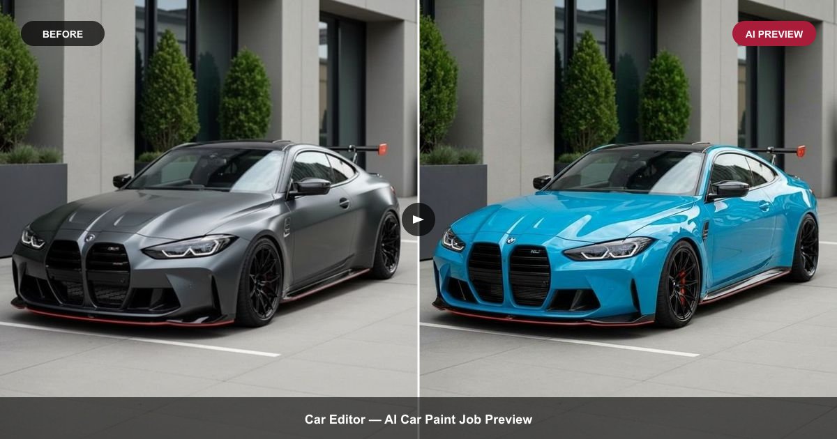 AI Car Paint Job Preview - Visualize Any Color on Your Car